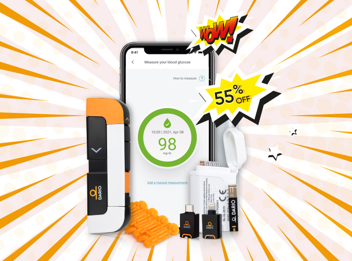 Dario Smart Glucose Meter Kit  For smartphones with audio jack - Diabetic  Outlet