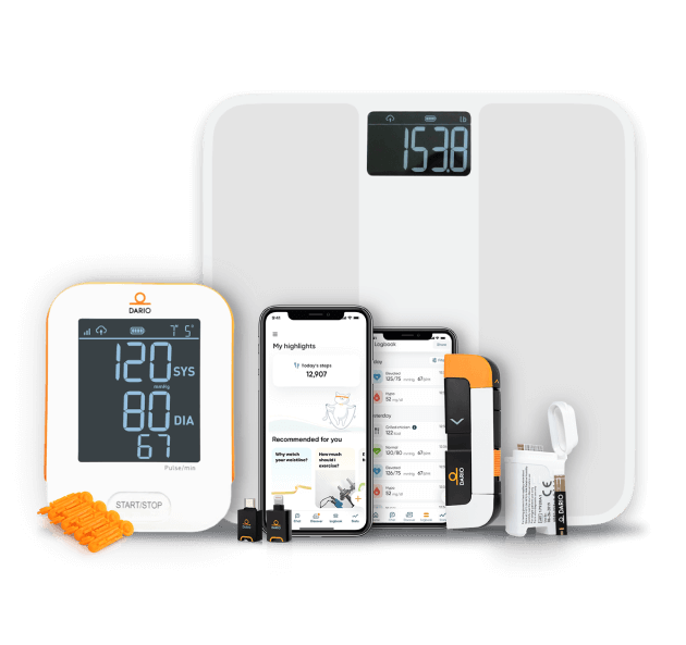 Dario devices supporting diabetes, hypertension and weight management